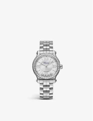 Chopard 278608-3004 Happy Sport Stainless-steel And 1.49ct Diamond Self-winding Mechanical Watch In Stainless Steel