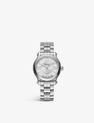 Chopard 278608-3002 Happy Sport Stainless-steel And 0.25ct Diamond Self-winding Mechanical Watch In Stainless Steel