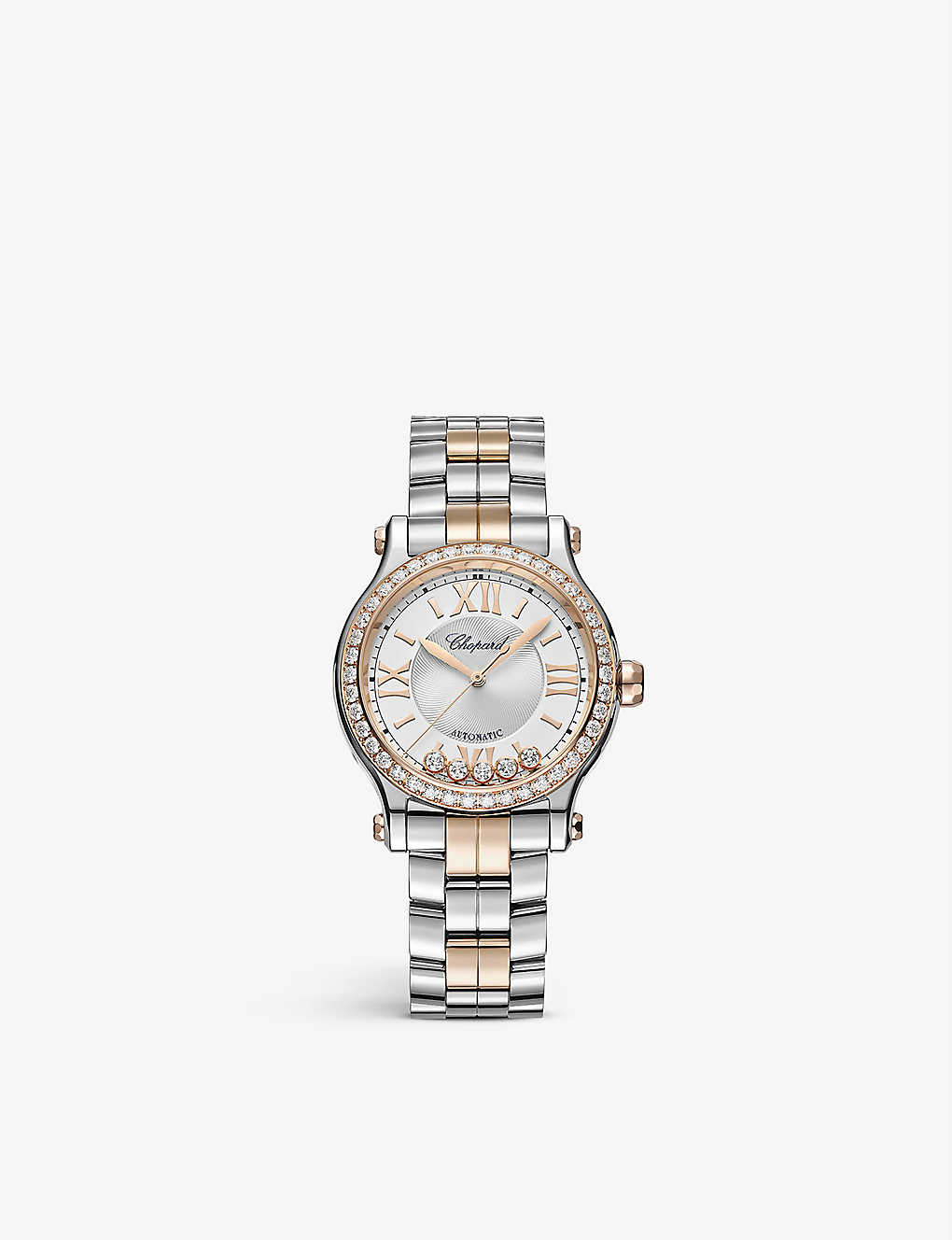 Chopard Womens Rg Stainless Steel Happy Sport 278608-6004 18ct Rose-gold, Stainless Steel And Diamon