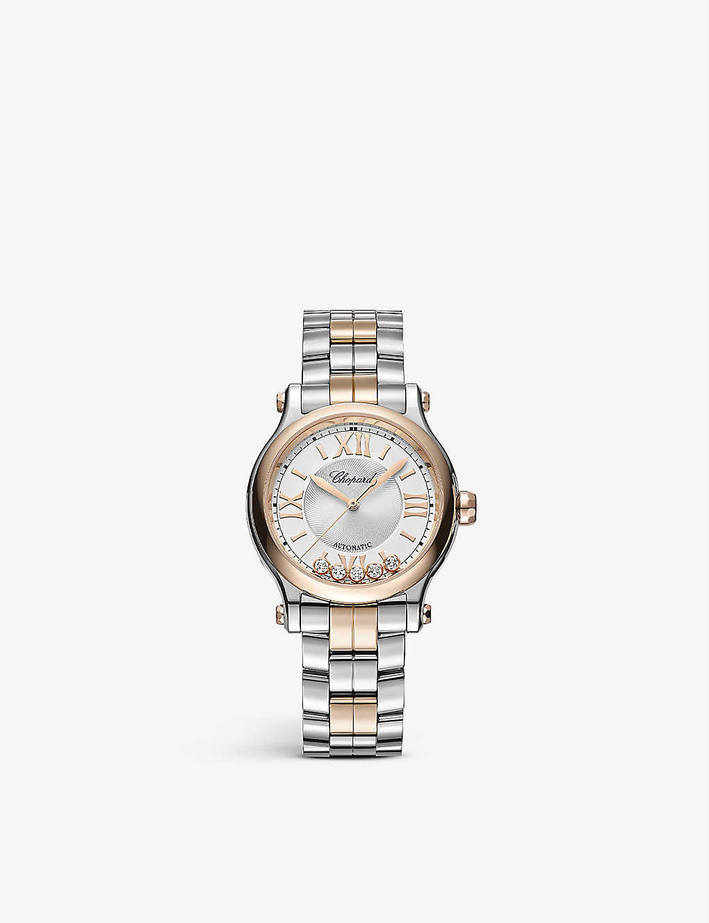 Chopard Womens Rg Stainless Steel Happy Sport 278608-6002 18ct Rose-gold, Stainless Steel And Diamon