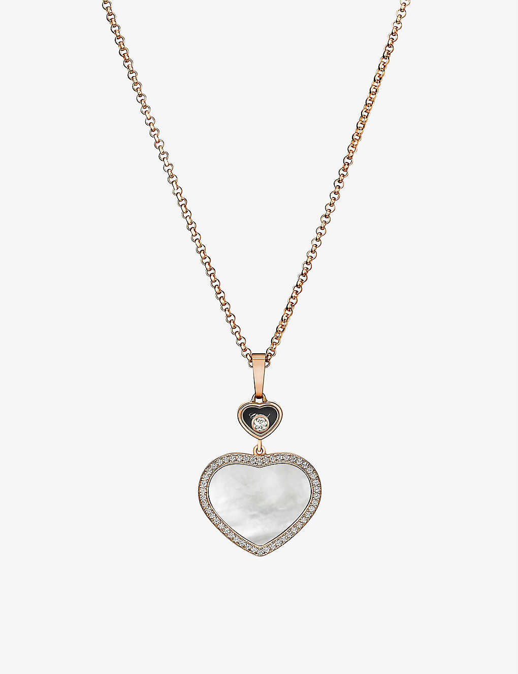 Chopard Womens 18-carat Rose Gold Happy Hearts 18ct Rose-gold, 0.24ct Diamond And Mother-of-pearl Ne