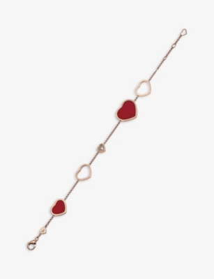 CHOPARD: Happy Hearts 18ct rose-gold and diamond bracelet