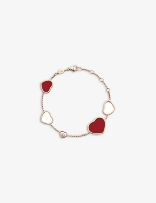 CHOPARD: Happy Hearts 18ct rose-gold and diamond bracelet