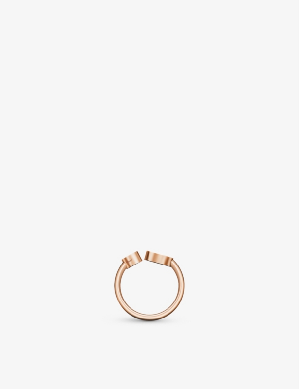 Happy Hearts 18ct rose-gold and 0.05ct round-cut diamond ring
