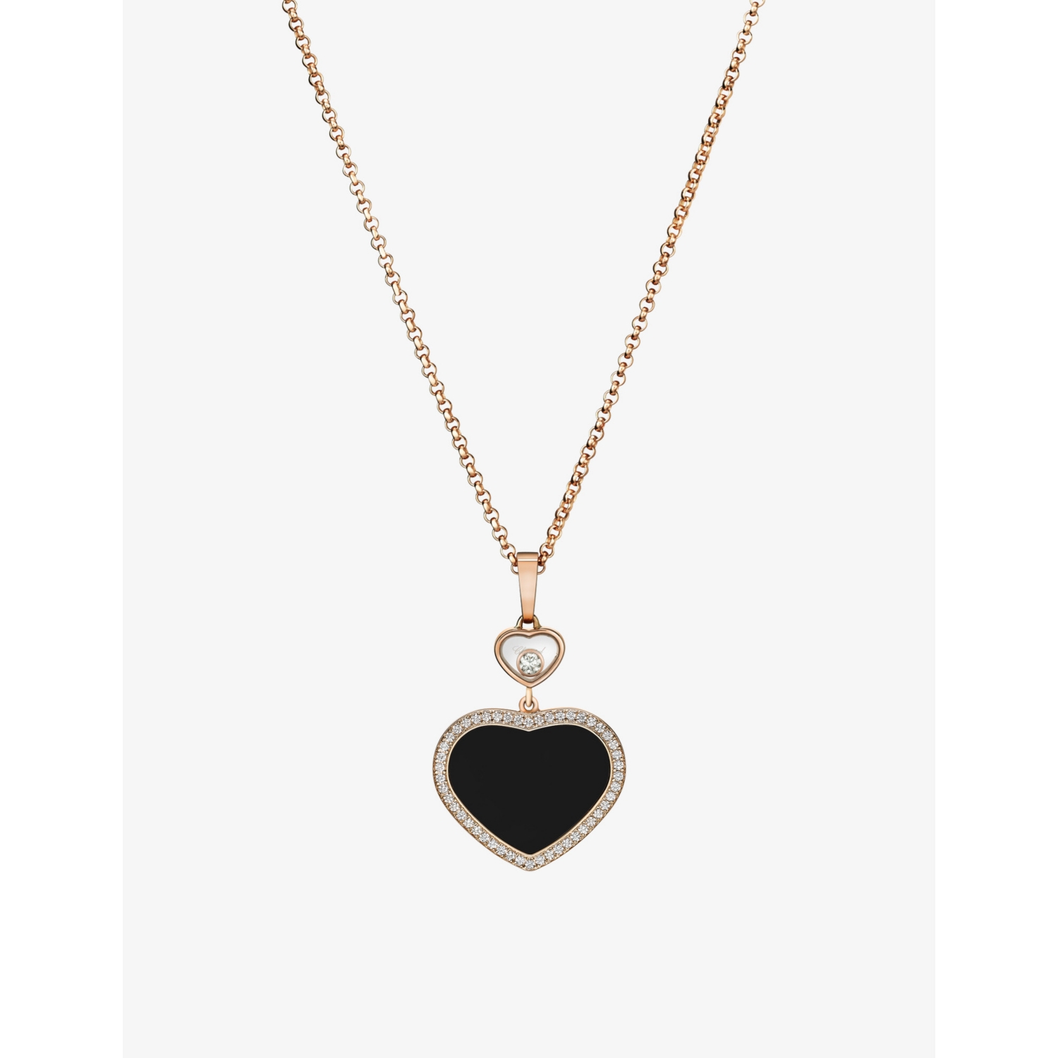 Chopard Happy Hearts 18ct Rose Gold 0.24ct Diamond Pendant Necklace