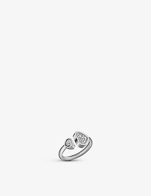 CHOPARD: Happy Hearts 18ct white gold and 0.22ct diamond ring