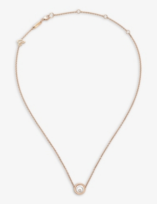 CHOPARD: Happy Spirit 18ct white-gold, 18ct rose-gold and 0.09ct brilliant-cut diamond pendant necklace