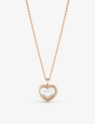 CHOPARD: Happy Diamonds 18ct rose-gold and 0.25ct diamond necklace