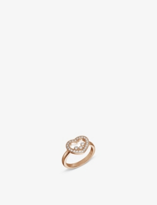 Chopard Womens 18-carat Rose Gold Happy Diamonds Icons 18ct Rose-gold And 0.35ct Diamond Ring