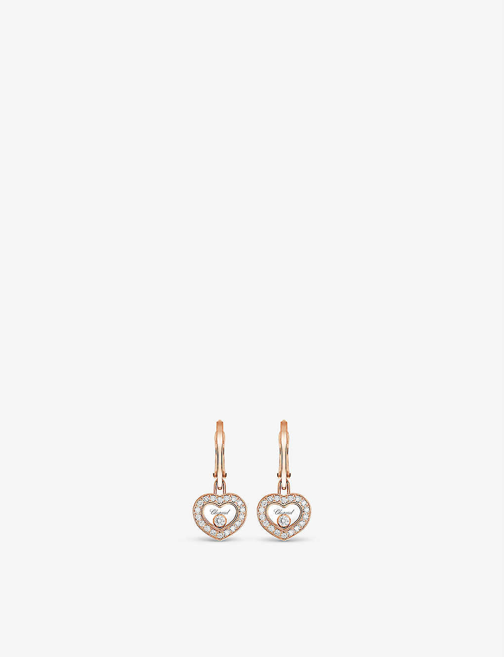 Chopard Happy Diamonds 18ct Rose Gold And 0.38ct Diamond Earrings In 18-carat Rose Gold