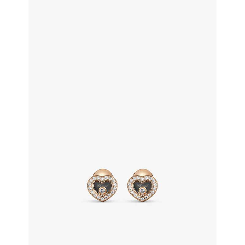Chopard Happy Diamonds 18ct Rose Gold And 0.38ct Diamond Earrings In 18-carat Rose Gold