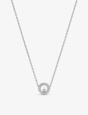 CHOPARD: Happy Diamonds Icons 18-carat white gold and 0.19ct diamond necklace