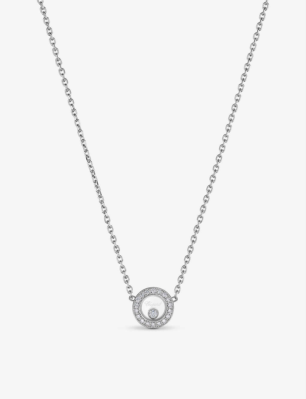 Chopard Happy Diamonds Icons 18-carat White Gold And 0.19ct Diamond Necklace