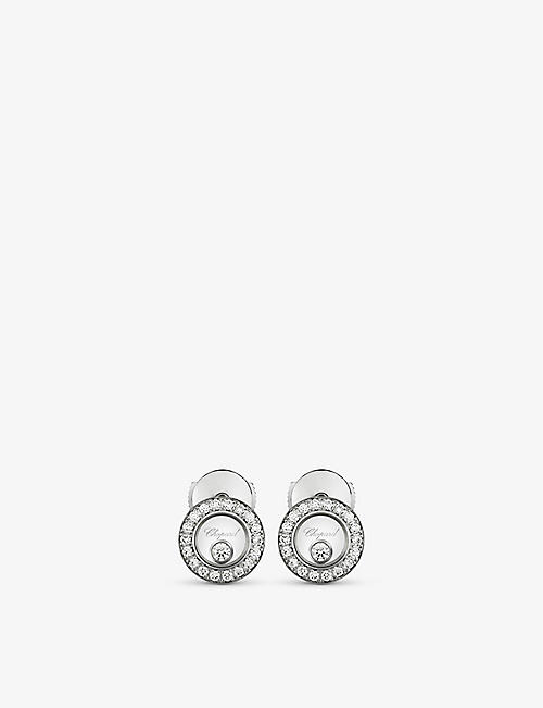 CHOPARD: Happy Diamonds Icons 18ct white-gold and 0.38ct diamond earrings