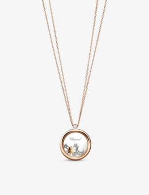 Chopard Happy Diamonds Icons 18ct Rose-gold And 0.32ct Round-cut Diamond Pendant Necklace In 18-carat Rose Gold