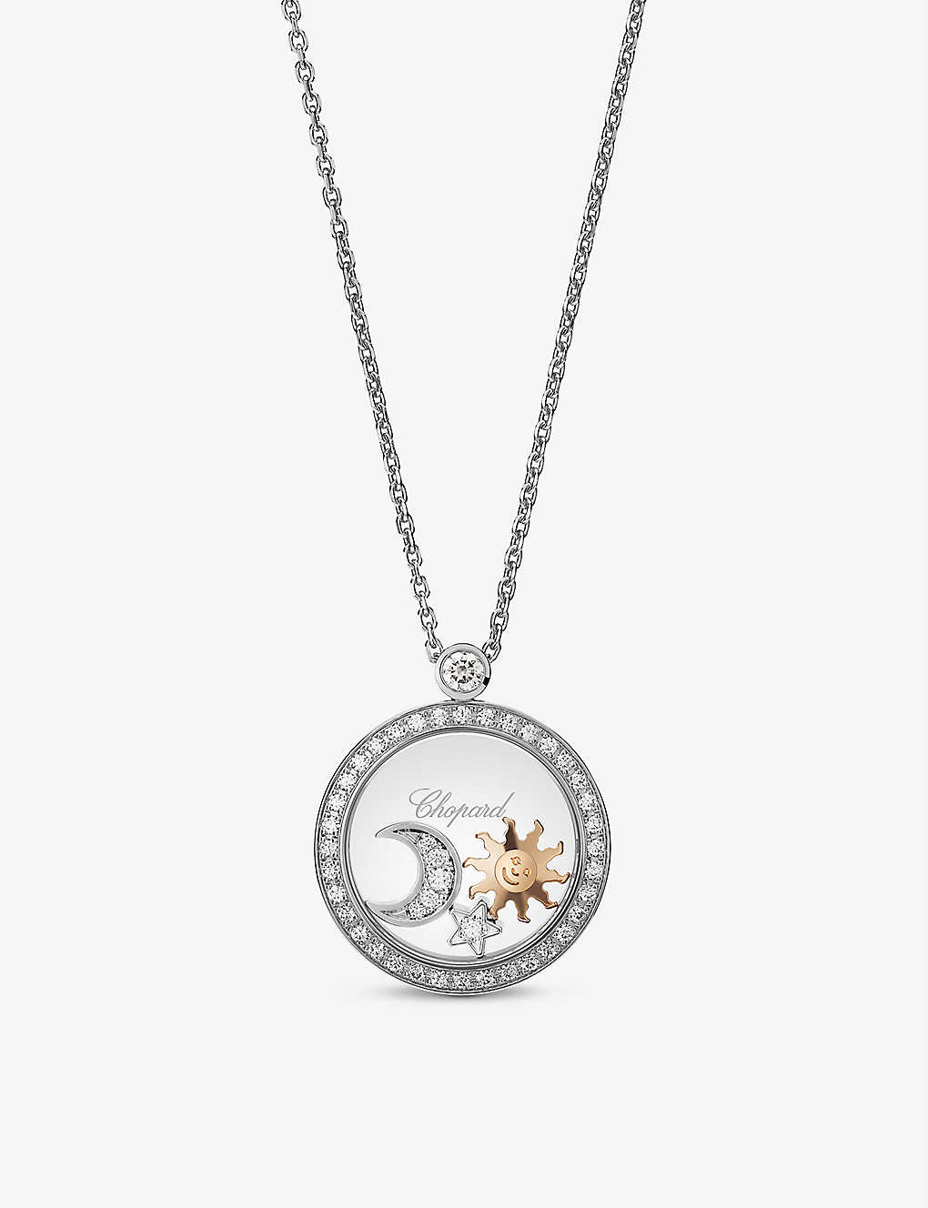 Chopard Happy Diamonds Icons 18ct White-gold And 0.47ct Diamond Pendant Necklace In 18-carat White Gold