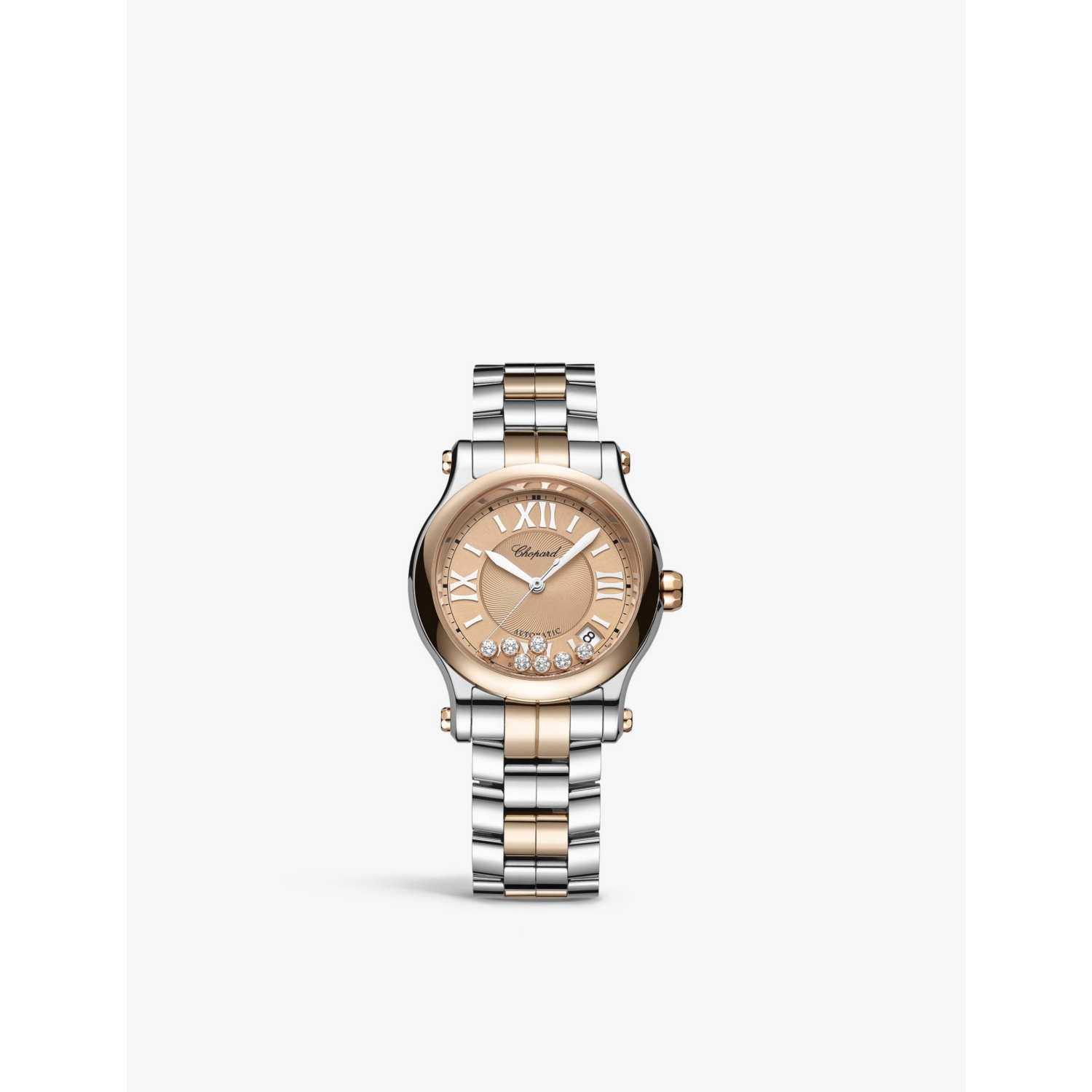 Chopard Happy Sport 18ct Rose-Gold Stainless-Steel Round-Cut Diamond Automatic Watch 33mm