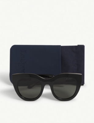Le Specs Air Heart Cat-eye Acetate And Gold-tone Sunglasses In Black Gold