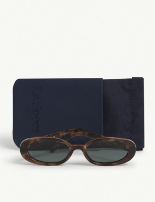 Le Specs Outta Love Oval-frame Polycarbonate Sunglasses In Tort