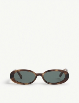 Le Specs Outta Love Oval-frame Polycarbonate Sunglasses In Tort