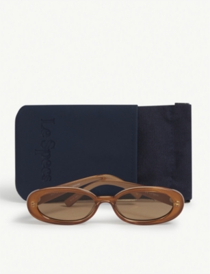 Shop Le Specs Womens Caramel Outta Love Oval-frame Polycarbonate Sunglasses