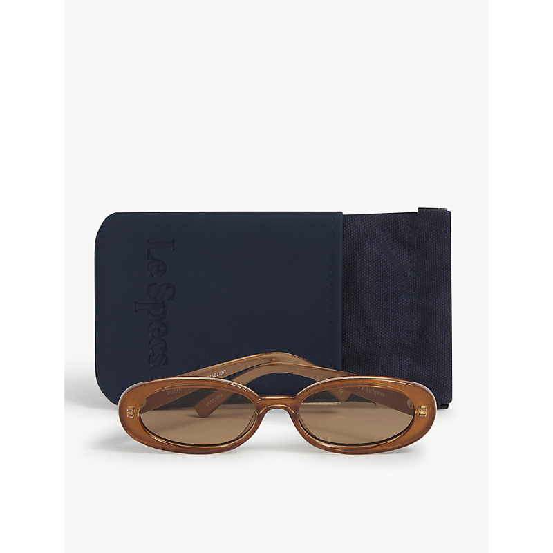 Shop Le Specs Womens Caramel Outta Love Oval-frame Polycarbonate Sunglasses