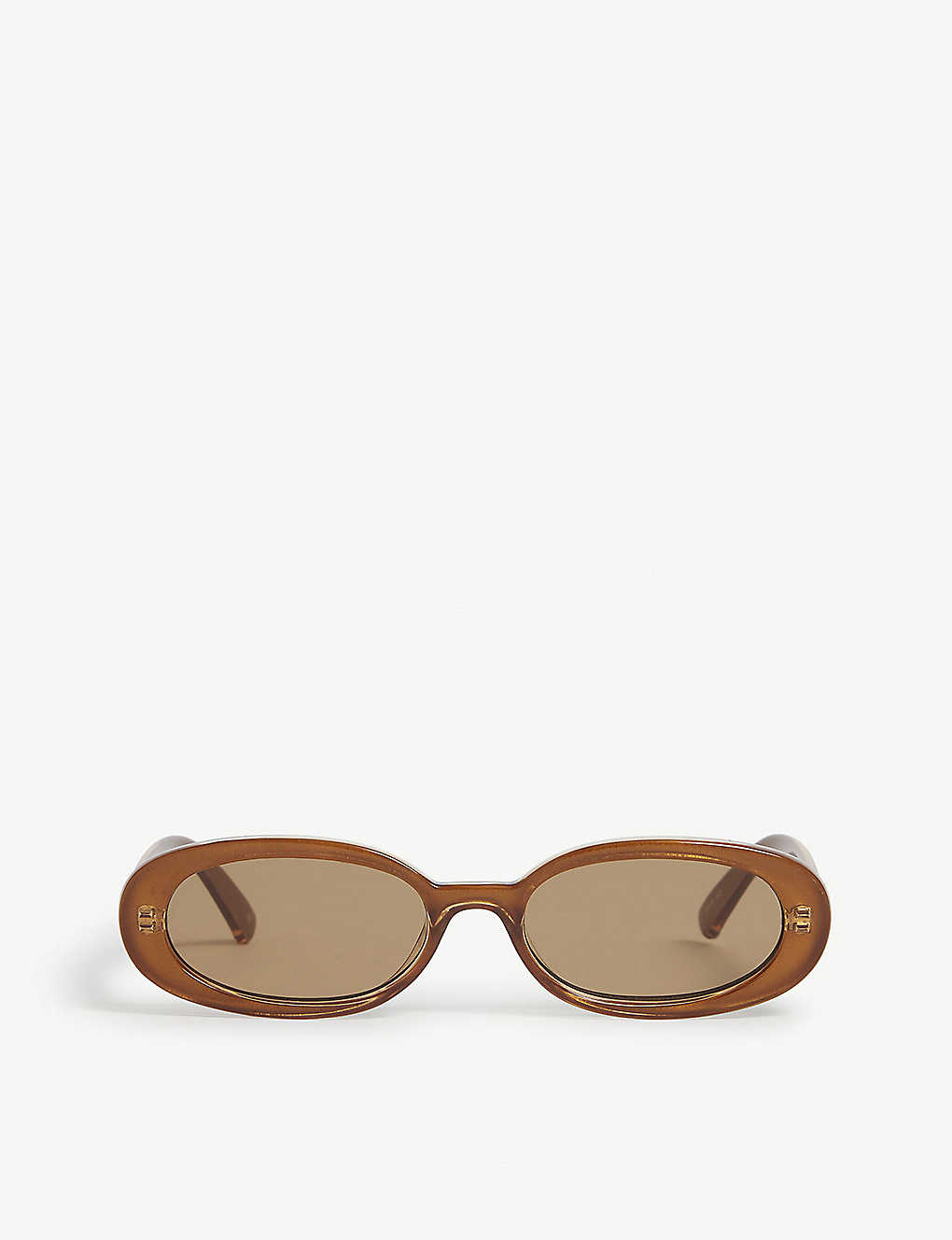 Shop Le Specs Womens Caramel Outta Love Oval-frame Polycarbonate Sunglasses
