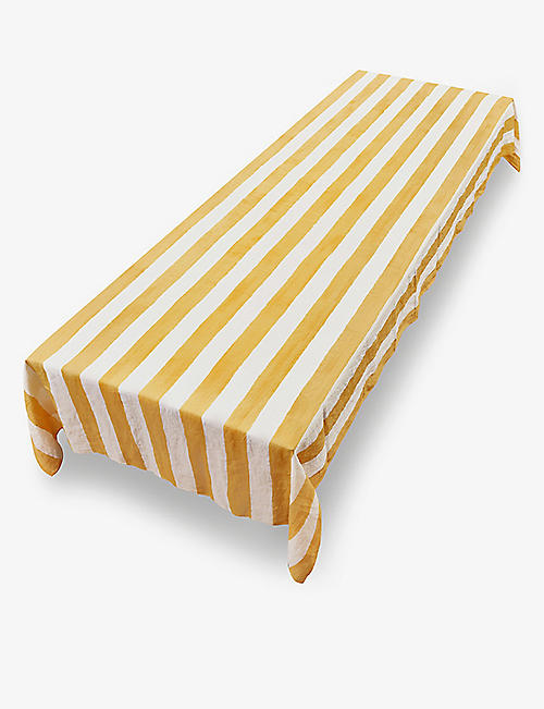 SUMMERILL AND BISHOP: Stripe linen tablecloth 165cm x 300cm