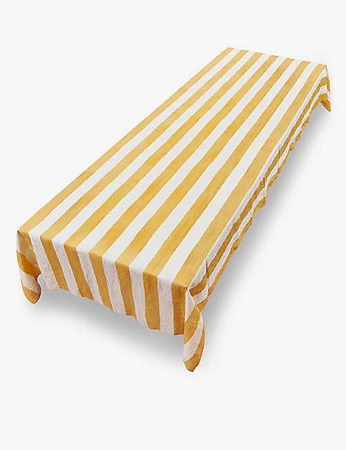 SUMMERILL AND BISHOP: Stripe linen tablecloth 165cm x 380cm