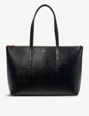 Aspinal Of London Womens Black Regent Logo-embossed Leather Tote Bag