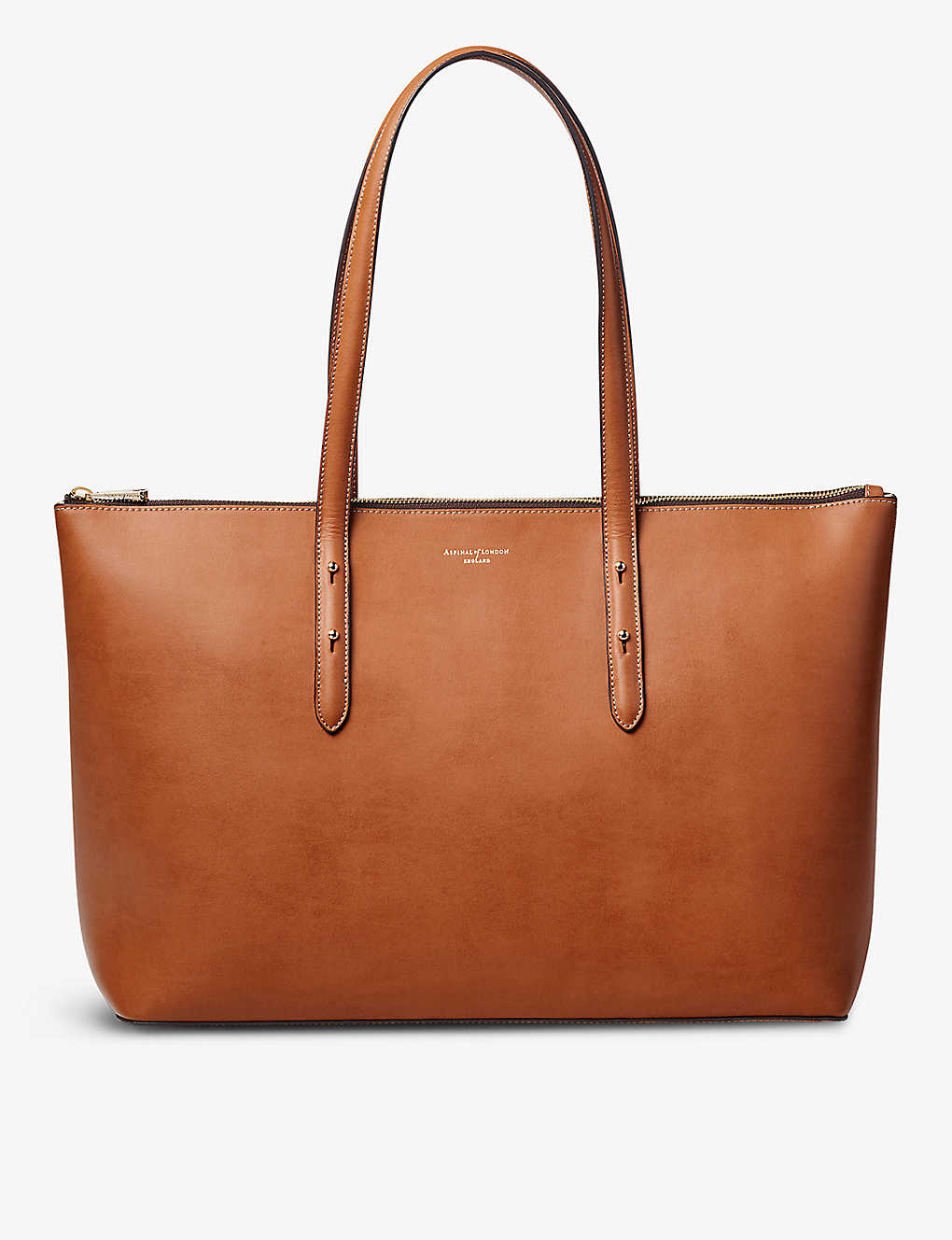 Aspinal Of London Womens Tan Regent Zipped Leather Tote Bag