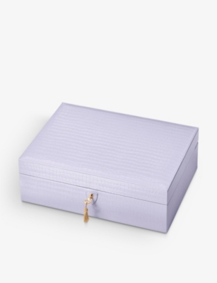 Aspinal Of London purple Leather Bijou Jewellery Box