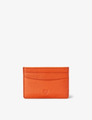 Aspinal Of London Grained Leather Cardholder In Marmalade