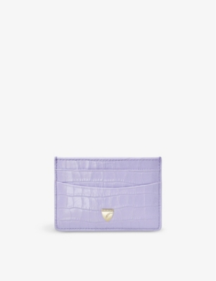 Aspinal Of London Womens Lavender Slim Grained-leather Credit Card Holder