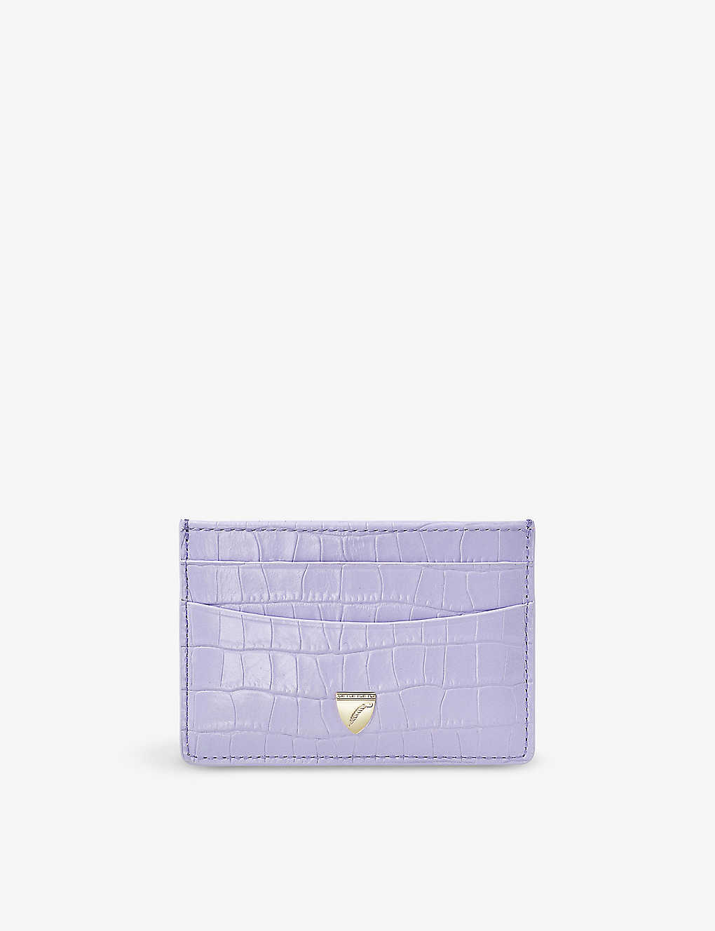 Aspinal Of London Womens Lavender Slim Grained-leather Credit Card Holder