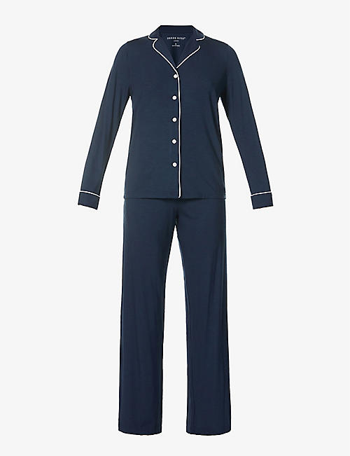 DEREK ROSE: Lara stretch-jersey pyjama set