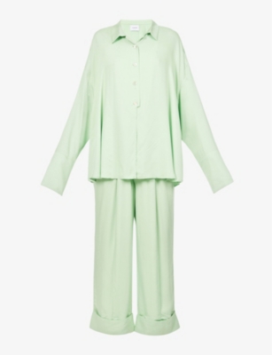 SLEEPER Oversized satin pyjama set Selfridges