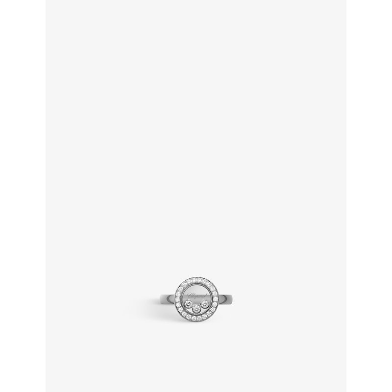 Shop Chopard Womens 18-carat White Gold Happy Diamonds Icons 18ct White-gold And 0.19ct Brilliant-cut Dia