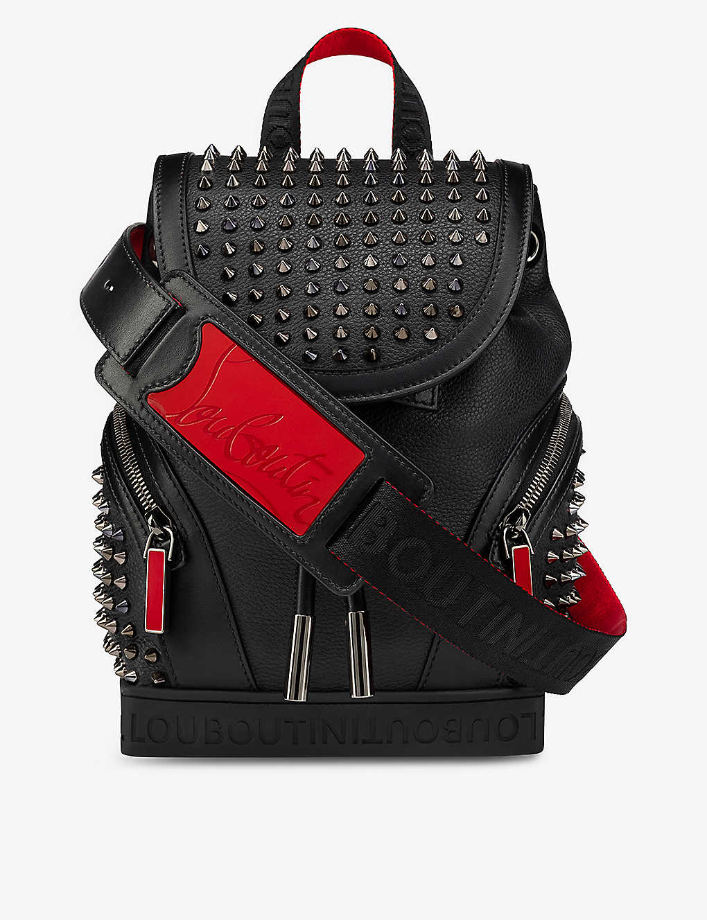 Shop Christian Louboutin Explorafunk Small Leather Backpack In Black/multi