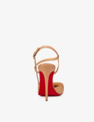 Christian Louboutin Jenlove Calfskin Red Sole Ankle-strap High-heel Pumps In Nude