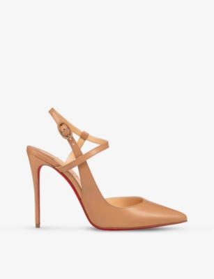 Shop Christian Louboutin Women's Nude Jenlove 100 Leather Heeled Pumps