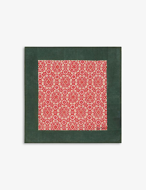 LISA CORTI: Frida floral-print cotton napkin 50cm x 50cm