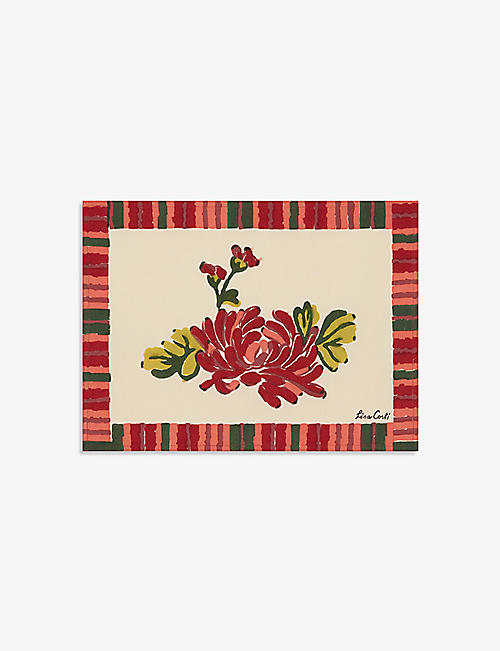 LISA CORTI: Vienna floral-print cotton placemat 35cm x 48cm
