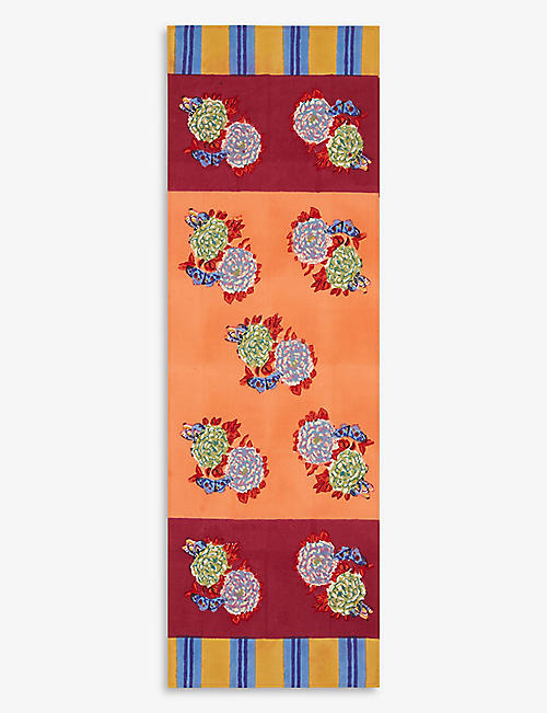 LISA CORTI：Queen Rany 棉质桌旗 50 厘米 x 150 厘米