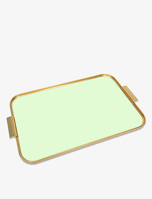 KAYMET: Gold-tone anodised-aluminium tray 56cm x 35cm