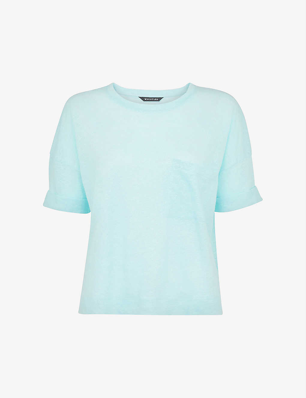 Whistles Patch-pocket Relaxed-fit Linen T-shirt In Turquoise