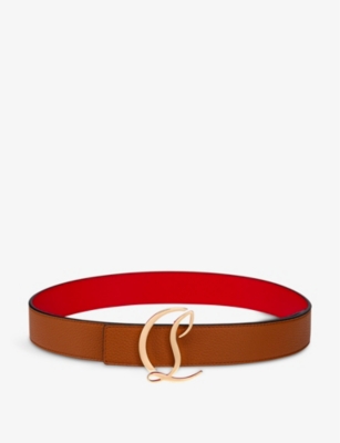 CHRISTIAN LOUBOUTIN CL logo-buckle leather belt