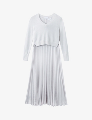 White company shop pleated skirt dress