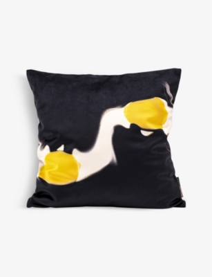 SELETTI: Lemon graphic-print woven cushion cover 50cm x 50cm