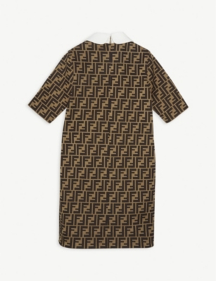 FENDI FF logo Peter Pan jersey dress 8-14 years